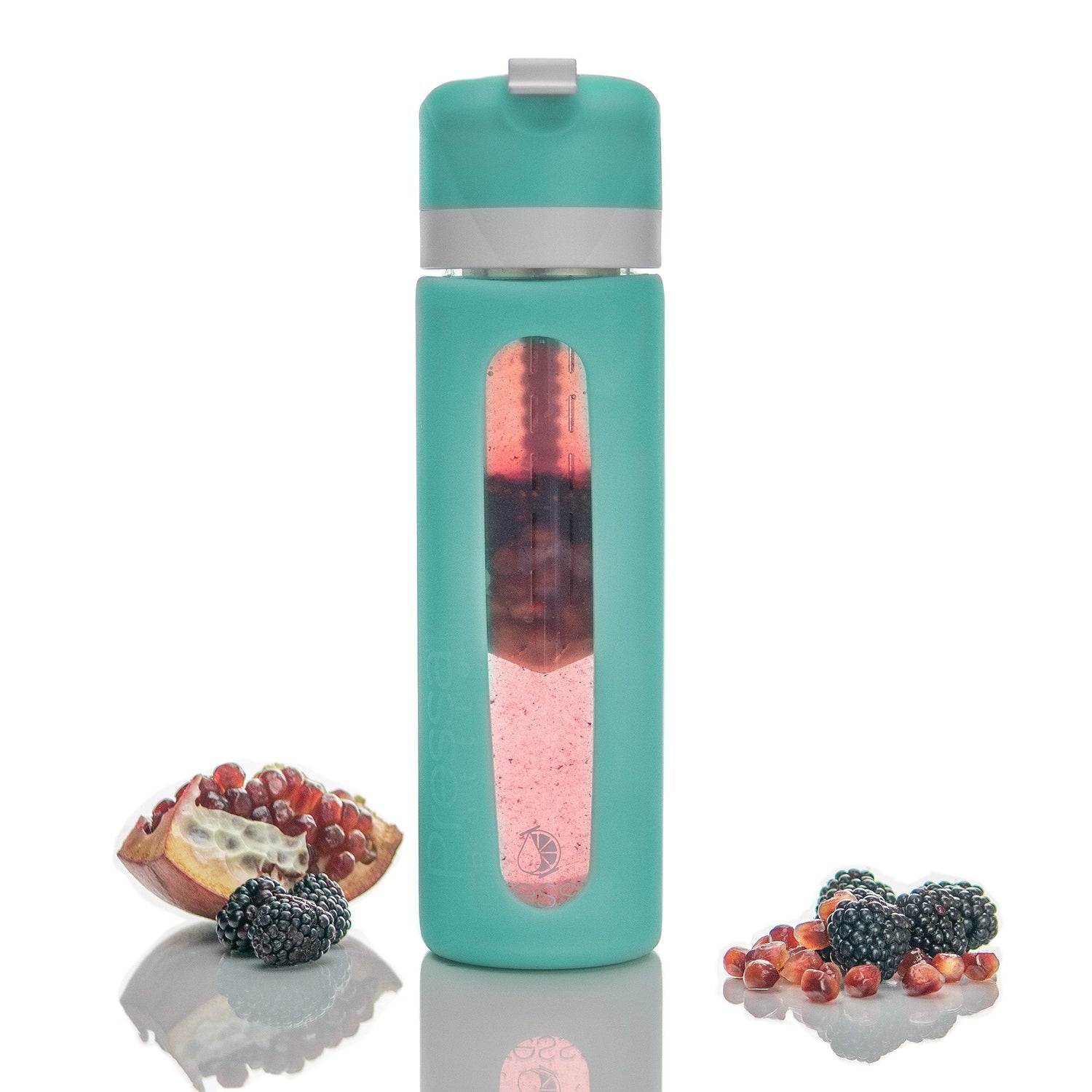 Trinkflasche PressaBottle Switzerland mit integrierter Fruchtpresse