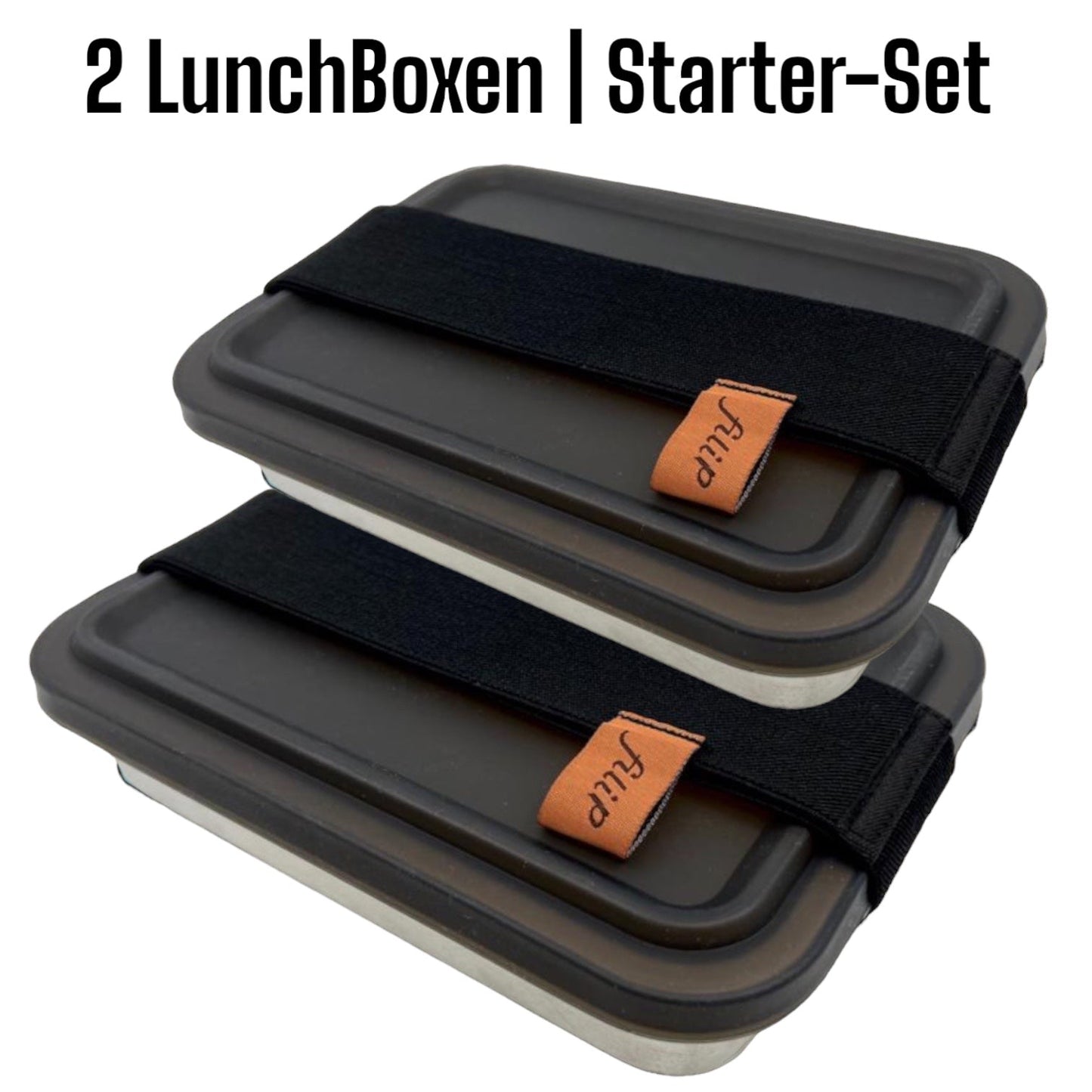 Lunchbox Edelstahl filip | 2er Starter-Set | mit Sleeve und Besteckfach - #shop_name