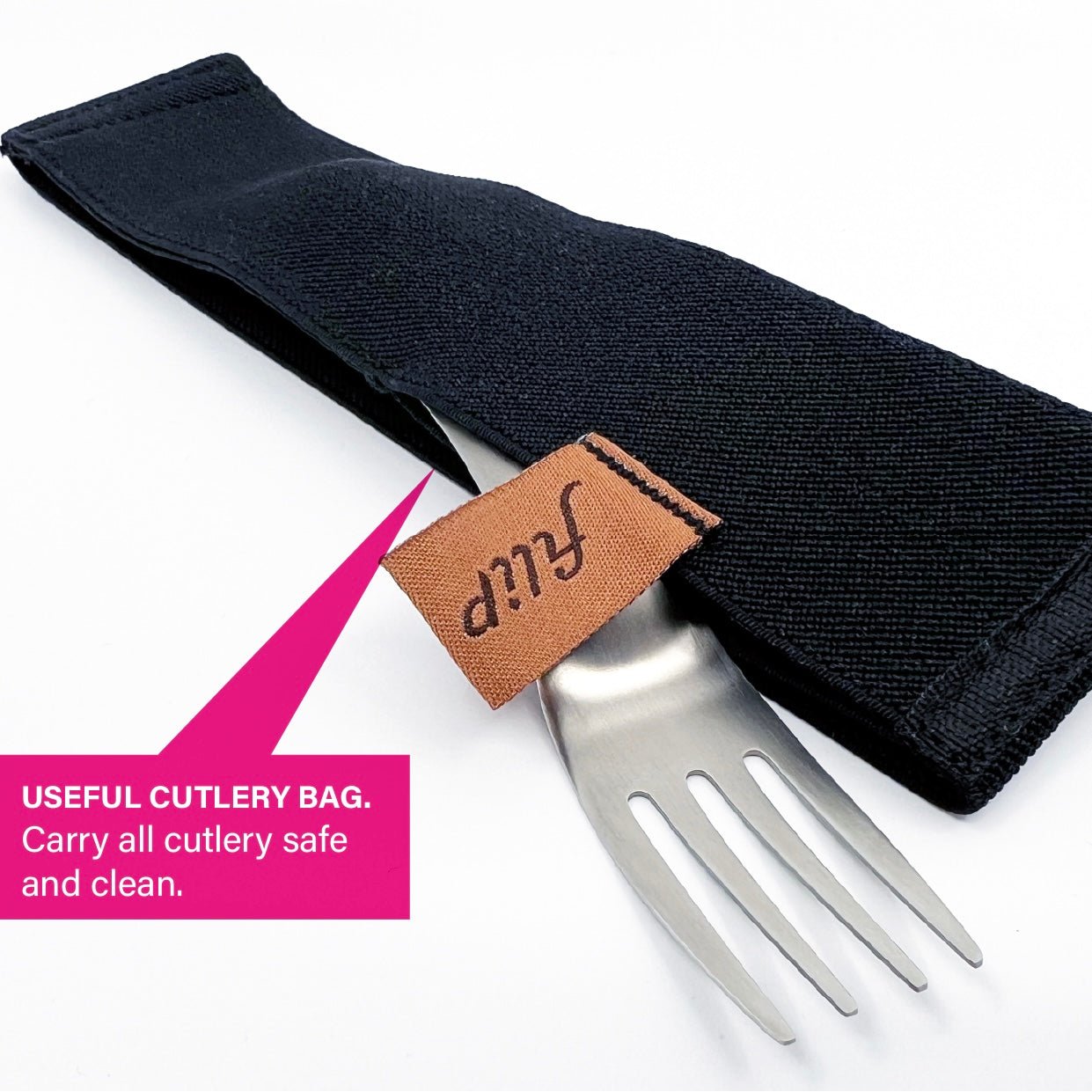 Lunchbox Edelstahl filip® | mit Sleeve | Besteckfach & Löffel-Gabel - #shop_name