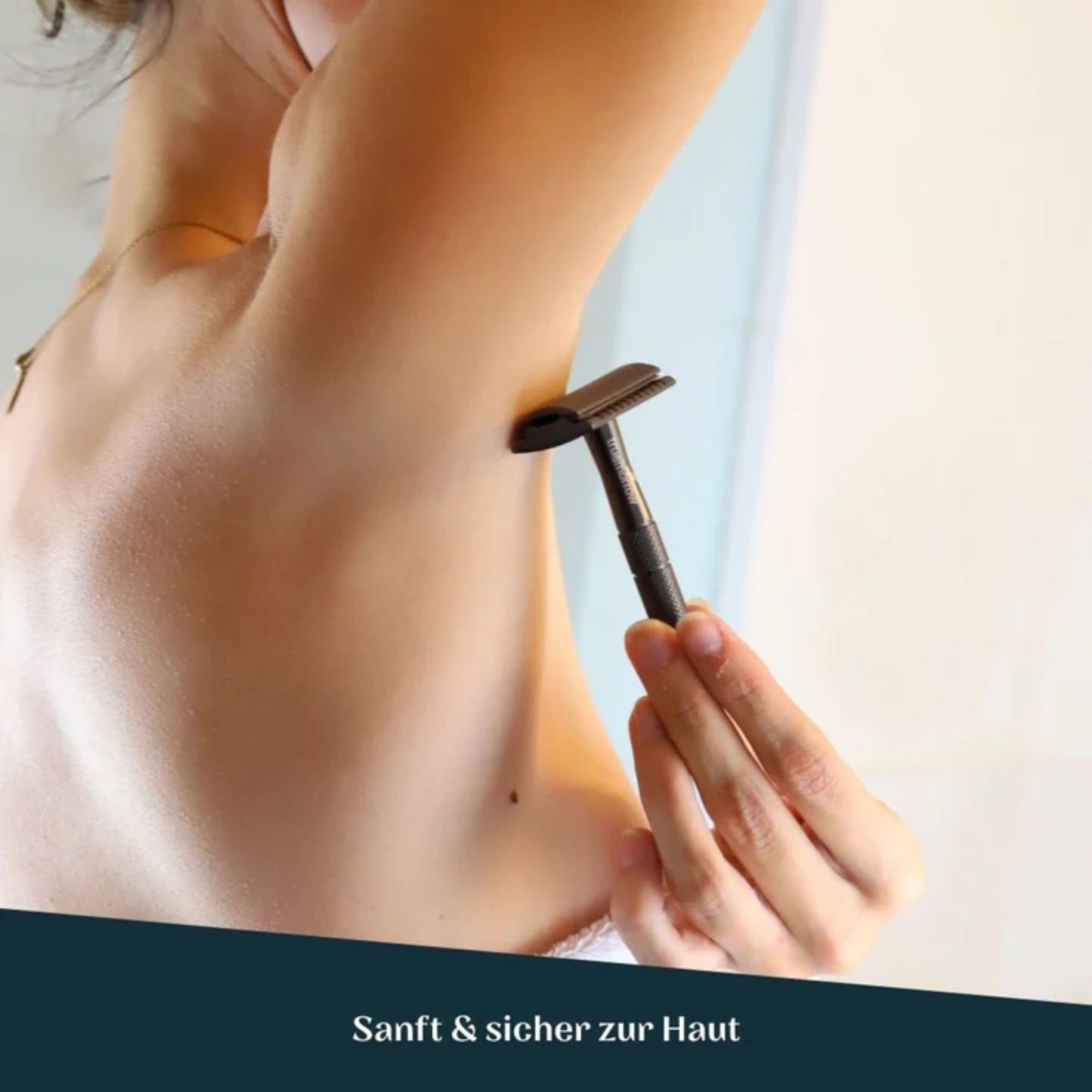 Rasierhobel aus Metall Anthrazit inklusive 10 Ersatzklingen - #shop_name