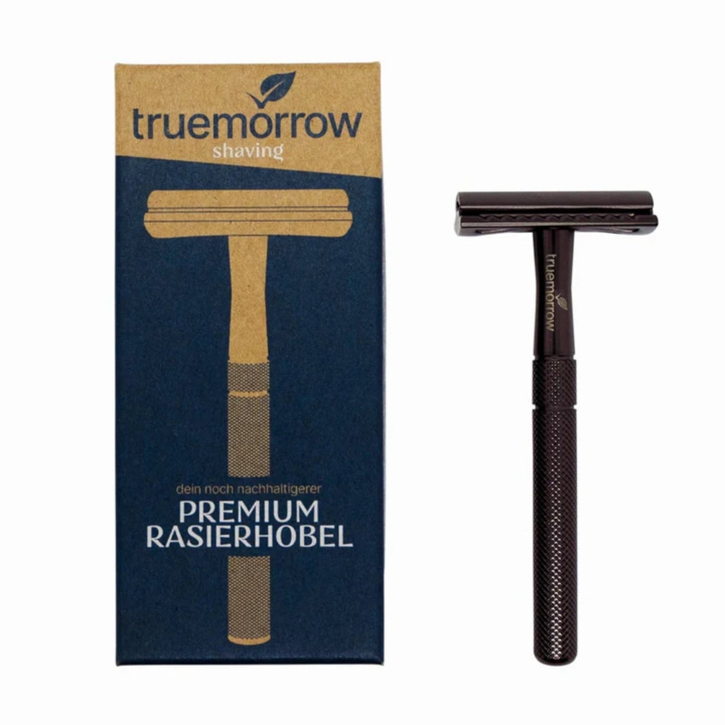 Rasierhobel aus Metall Anthrazit inklusive 10 Ersatzklingen - #shop_name