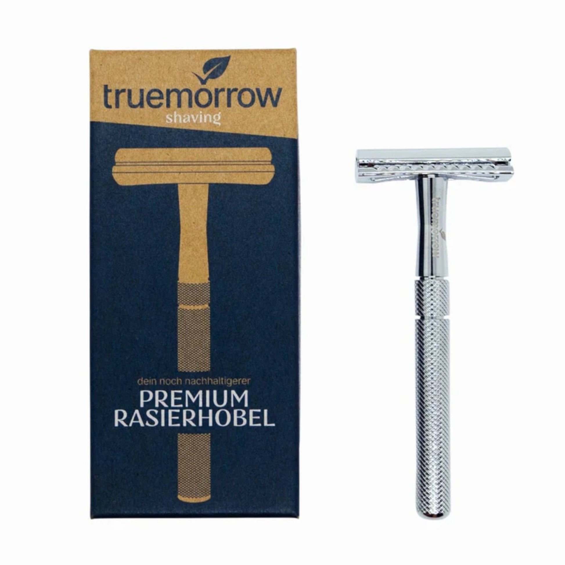 Rasierhobel aus Metall Chrom inklusive 10 Ersatzklingen - #shop_name