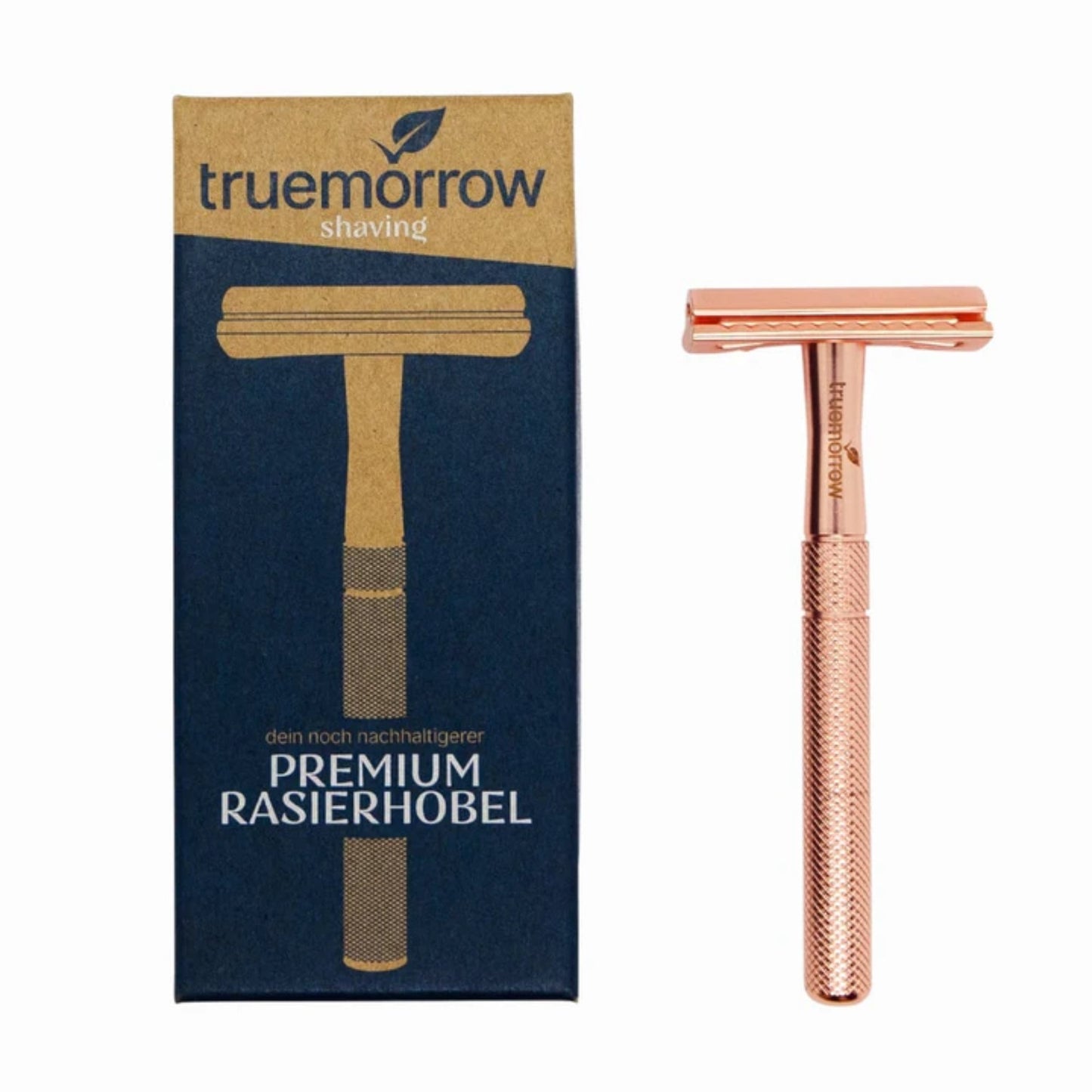 Rasierhobel aus Metall Rosegold inklusive 10 Ersatzklingen - #shop_name