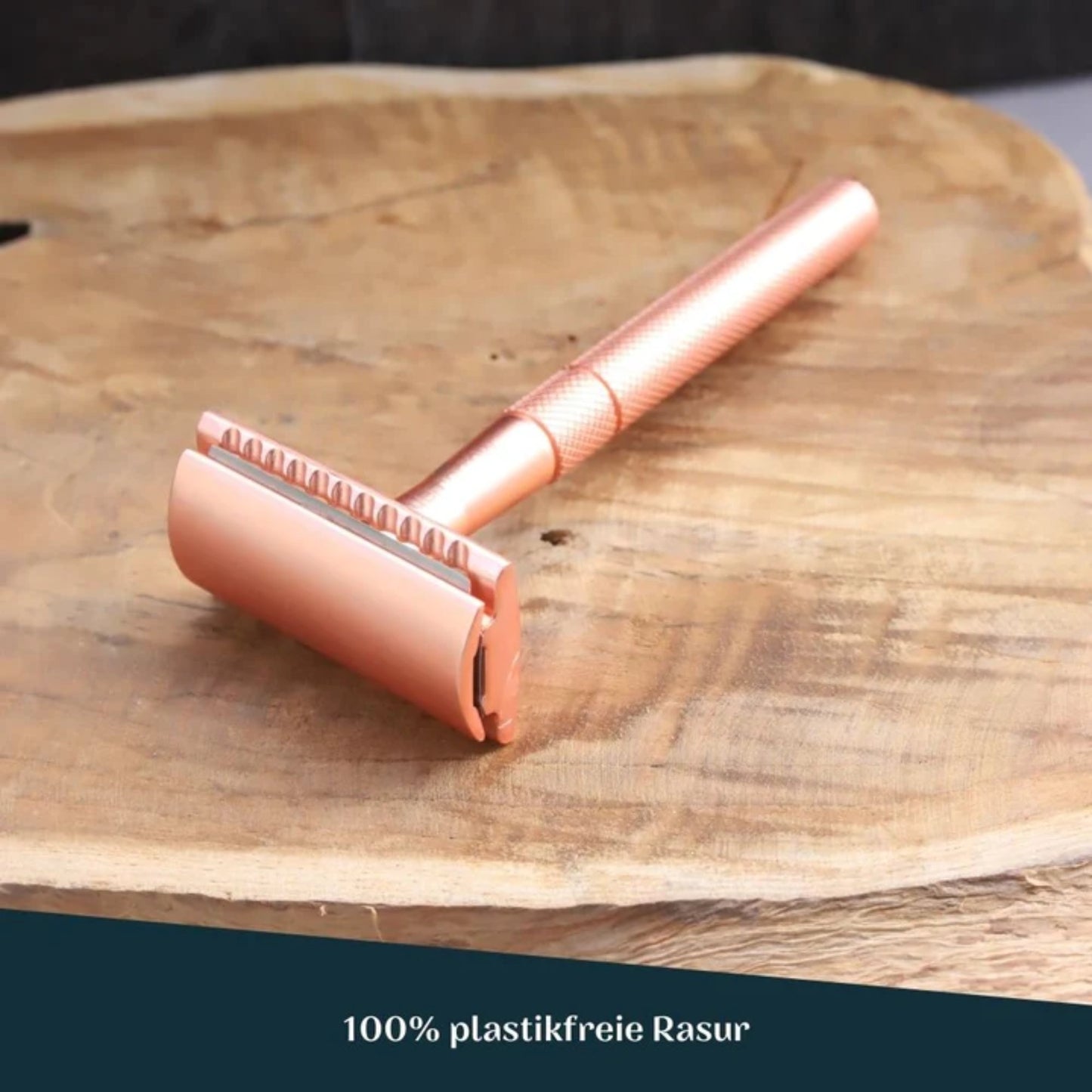 Rasierhobel aus Metall Rosegold inklusive 10 Ersatzklingen - #shop_name