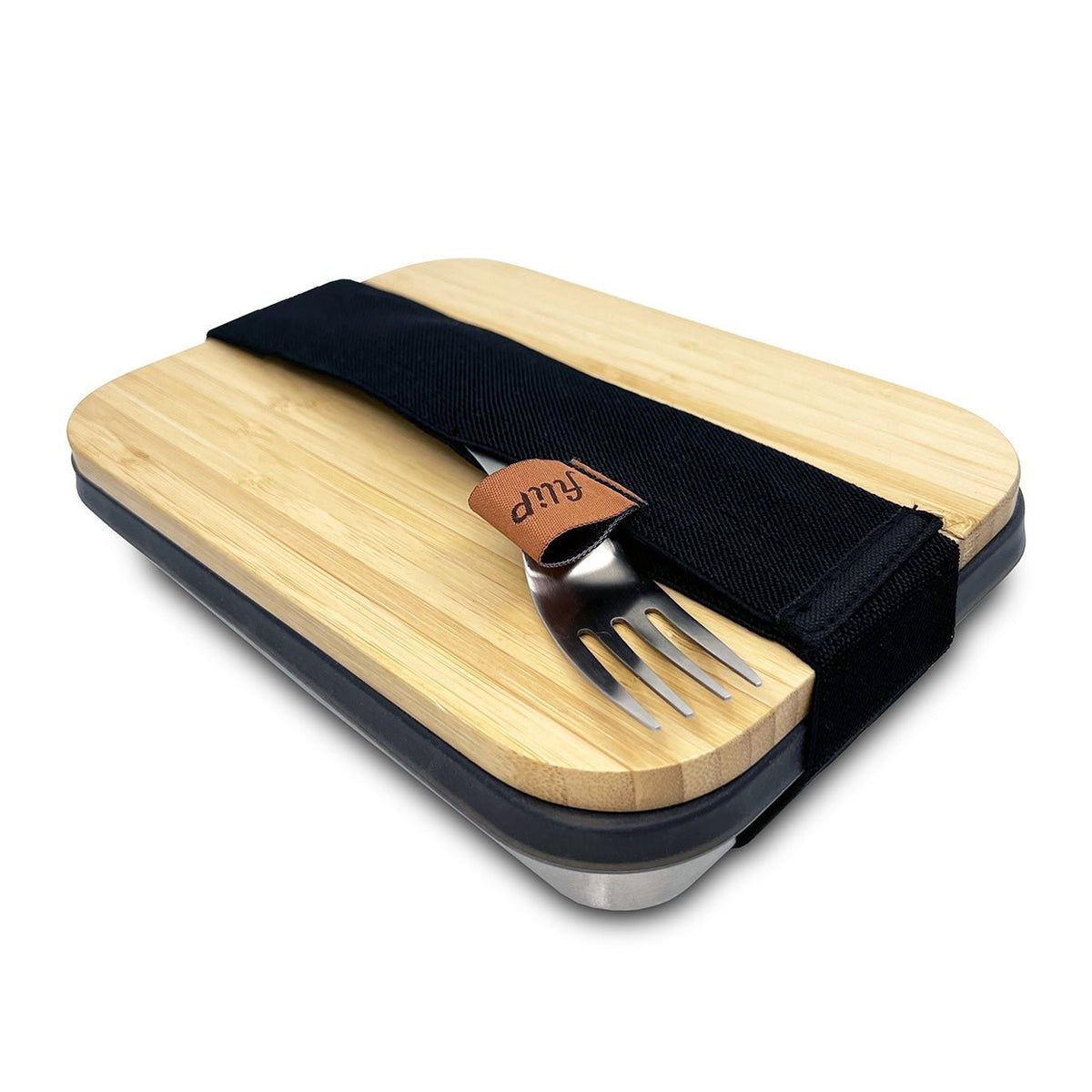Boîte à Sandwich BLACK + BLUM - Acier Inoxydable, Bambou Et Silicone Vert Olive Taille L