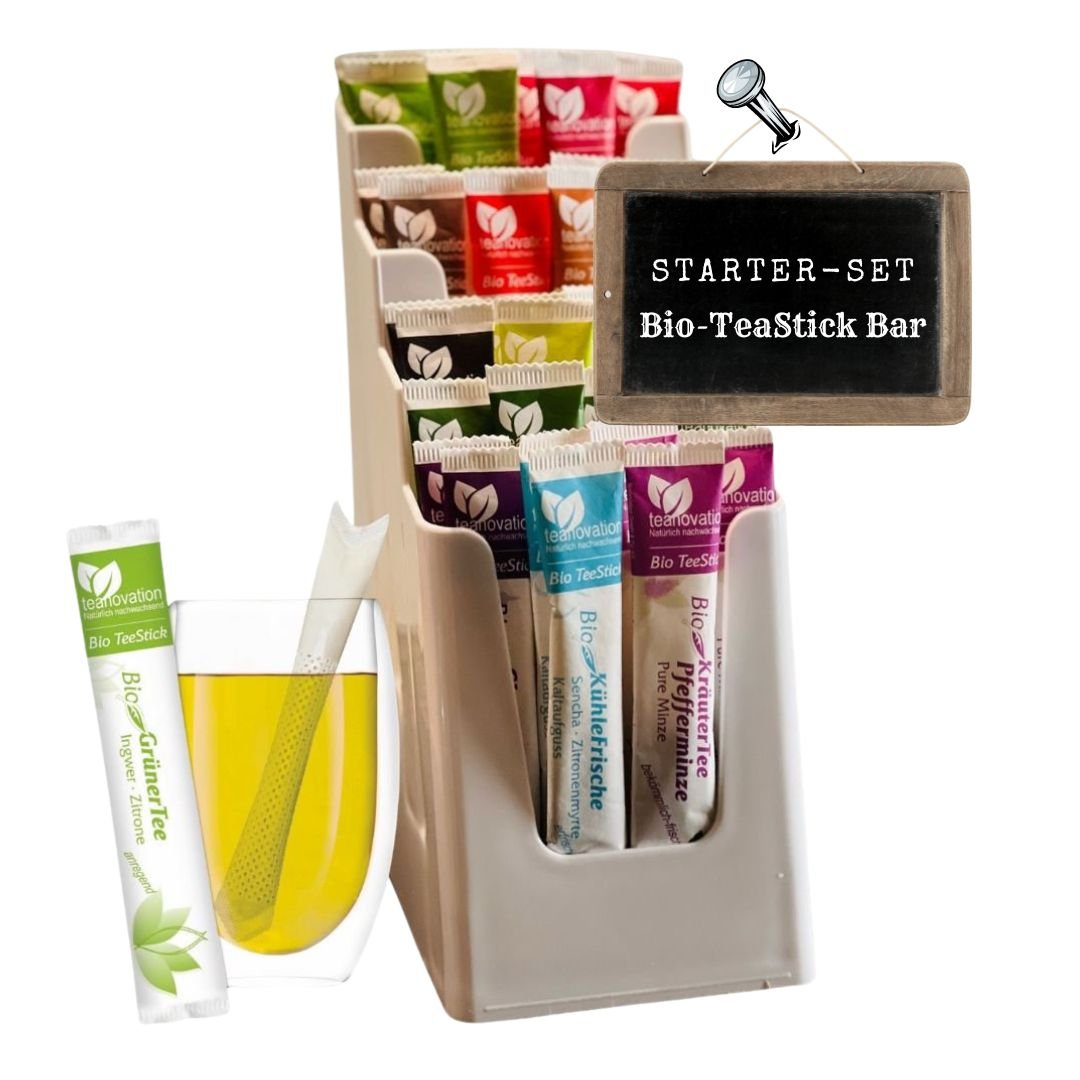 Starter-Set | TeaStick-Bar mit 40 TeeSticks & TeeGlas - #shop_name